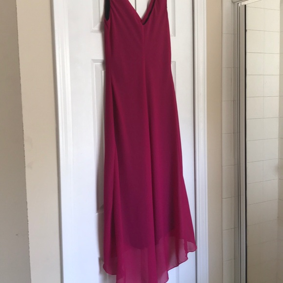 Hot pink sleeveless hi-lo dress Size 6 midi dress - Picture 2 of 5